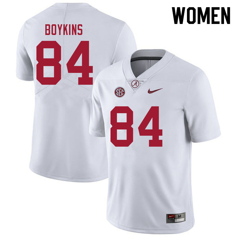 Alabama Crimson Tide Women's Jacoby Boykins #84 White NCAA Nike Authentic Stitched 2021 College Football Jersey RP16K83CK